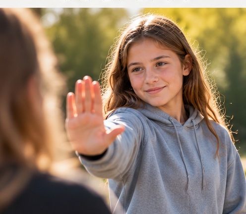Kind oefent met zelfvertrouwen en weerbaarheid